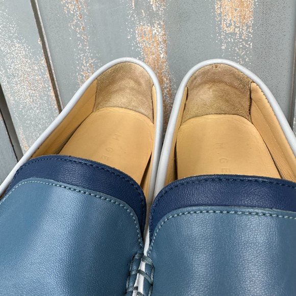 M. Gemi The Felize Due Leather Moccasin Blue IT 38, US 7 1/2 - Picture 3 of 16